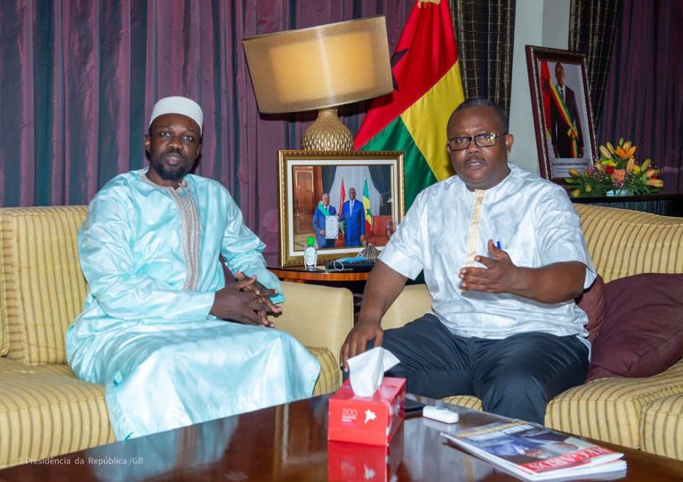 10 Photos-Ousmane Sonko reçu par le Président de la CEDEAO, Ùmaro Sissocco Embalo