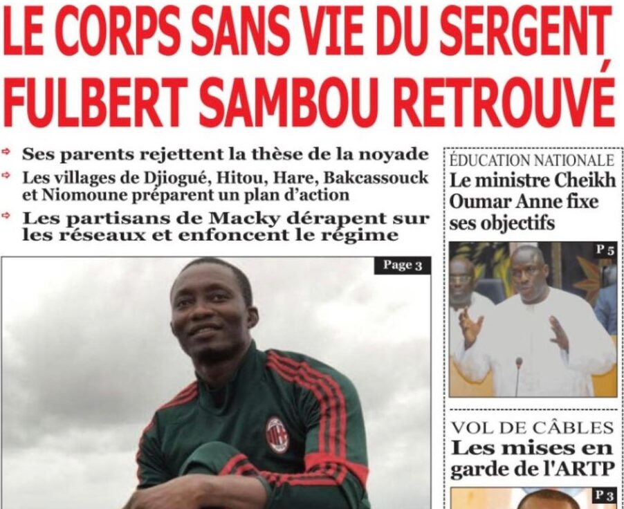 You are currently viewing Fulbert Sambou retrouvé mort: UNES du jour